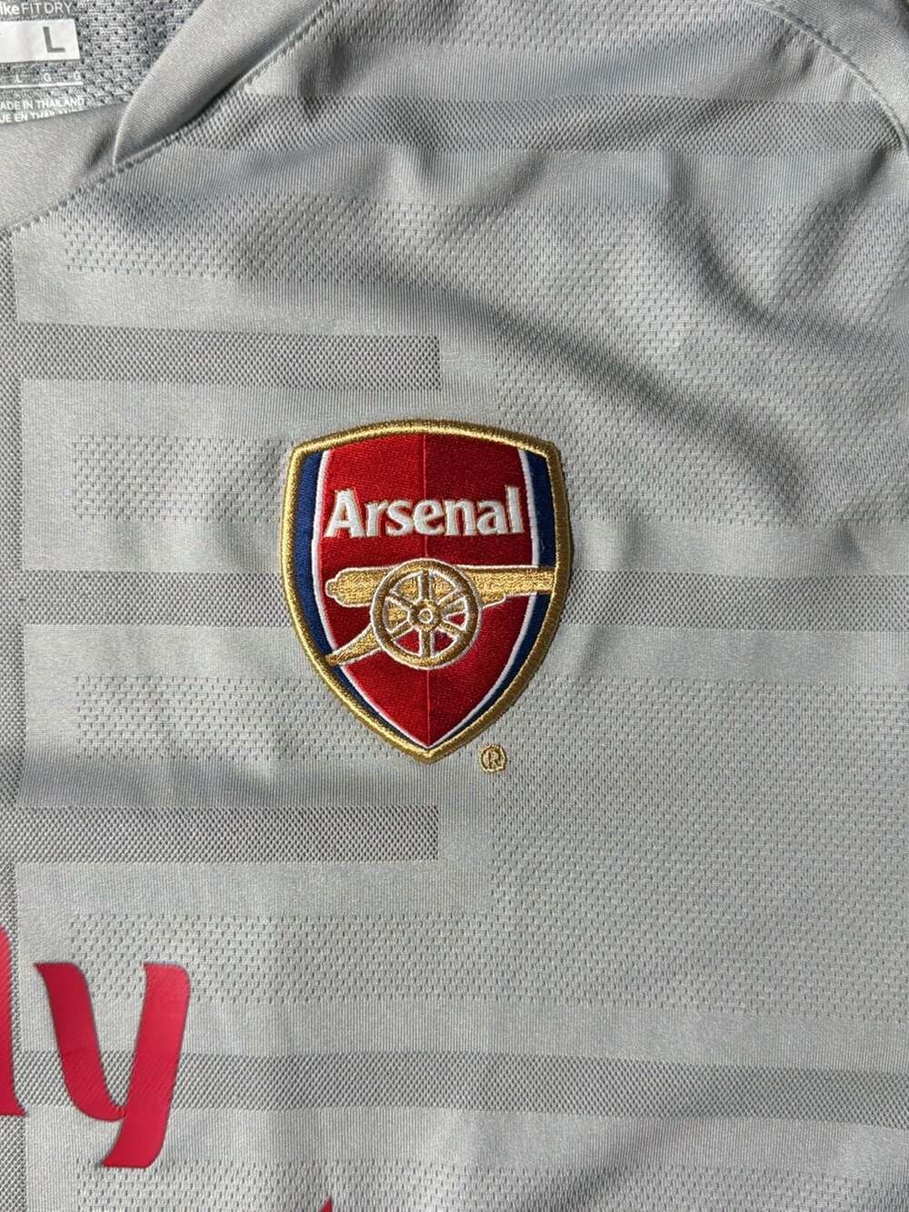 Nike Arsenal 2009-10 Football Training Jersey Grey and Red - Picture 3 of 9